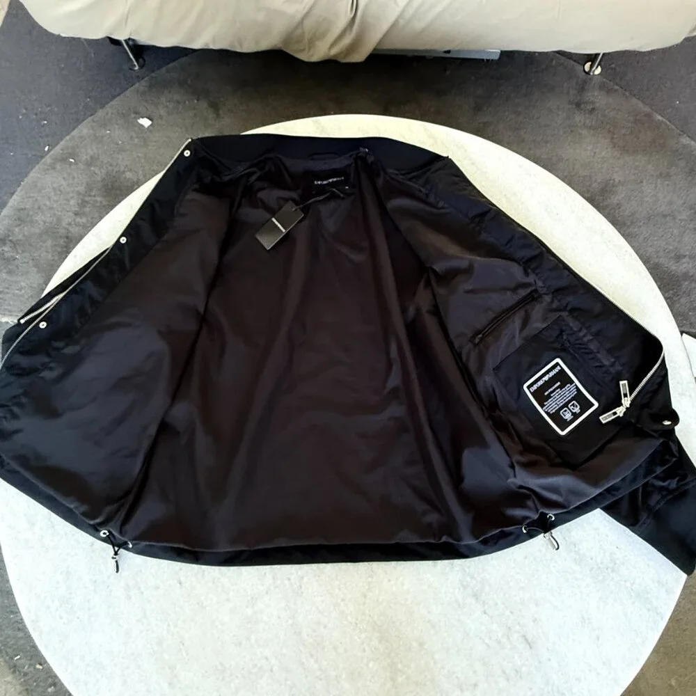 EMPORIO ARMANI Mens Black Nylon‎ Blouson Jacket Size 52, NWT $675
